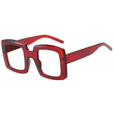 Emily Vintage Square Glasses Frames Rectangle Frames Southood red clear